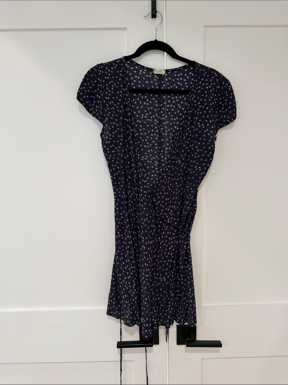 Brandy Melville Navy Floral Wrap Midi Dress